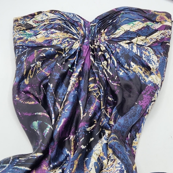 Laundry By Shelli Segal Silk Ruched Strapless Floral Mermaid Maxi Dress Size 0 - Picture 6 of 17